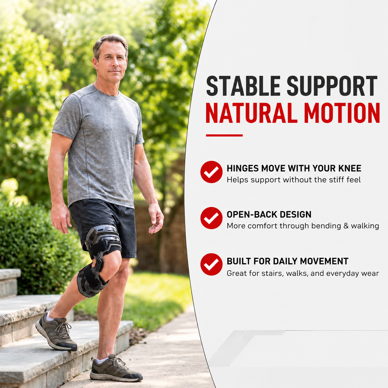 Proxchnge Hinged Knee Brace with Dual-Sided Aluminum Hinges, Adjustable Straps and Compression Sleeve, Knee Support Stabilizer for Men and Women, Left or Right Knee Proxchnge Hinged Knee Brace with Dual-Sided Aluminum Hinges, Adjustable Straps and Compression Sleeve, Knee Support Stabilizer for Men and Women, Left or Right Knee